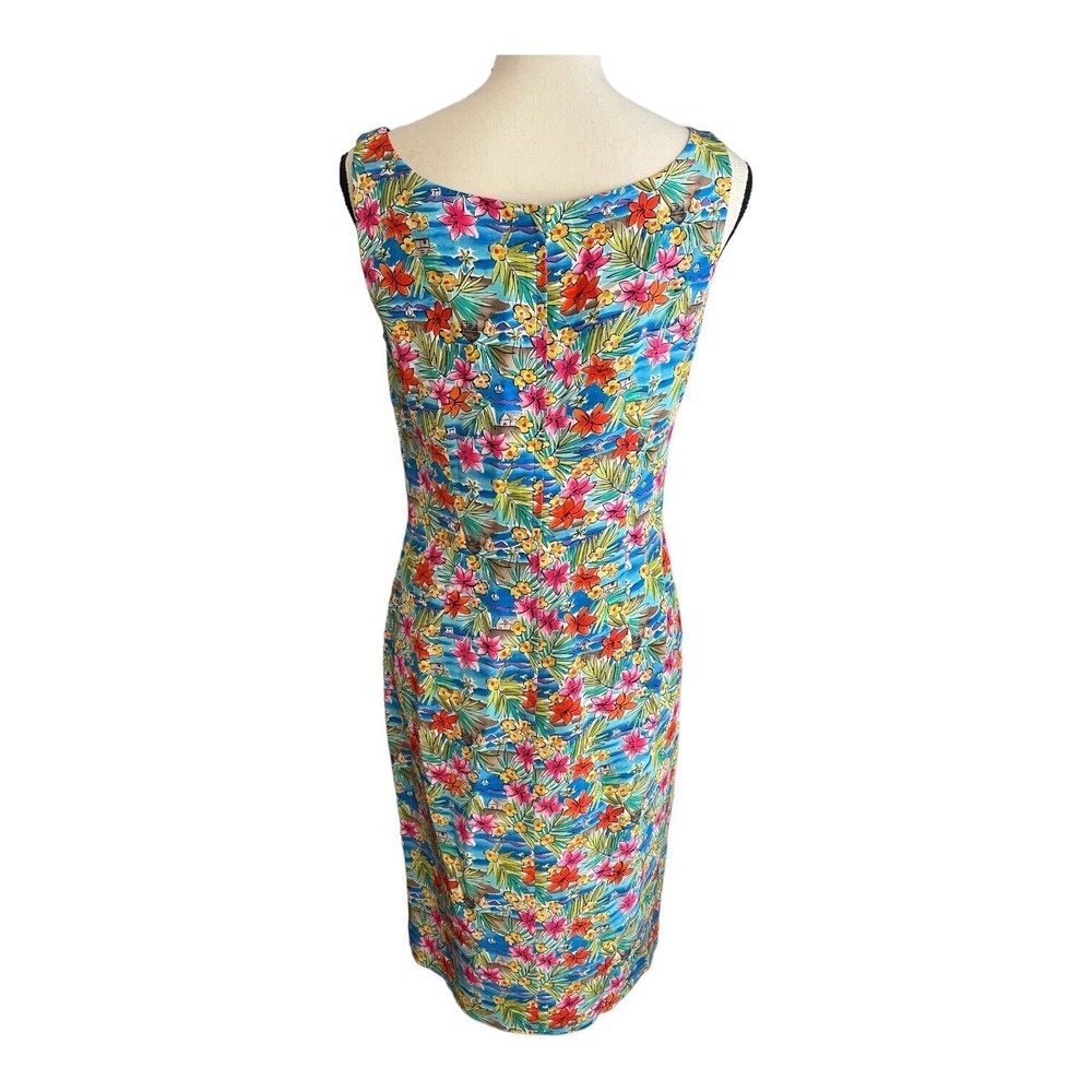 Maggy London Sheath Dress Women's Size 6 100% Silk Floral Sleeveless - Picture 4 of 4